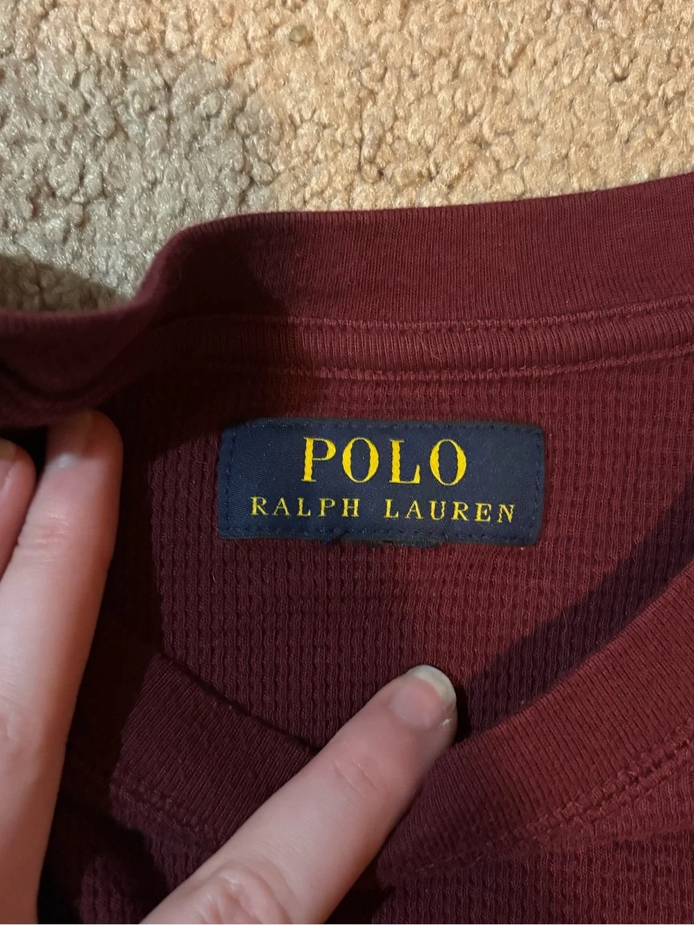 Ralph Lauren Men's Crewneck Sweater - Deep Burgundy with White Pony